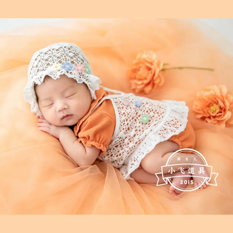 Baby Girl Photography Outfit Hat Set - Studio Props